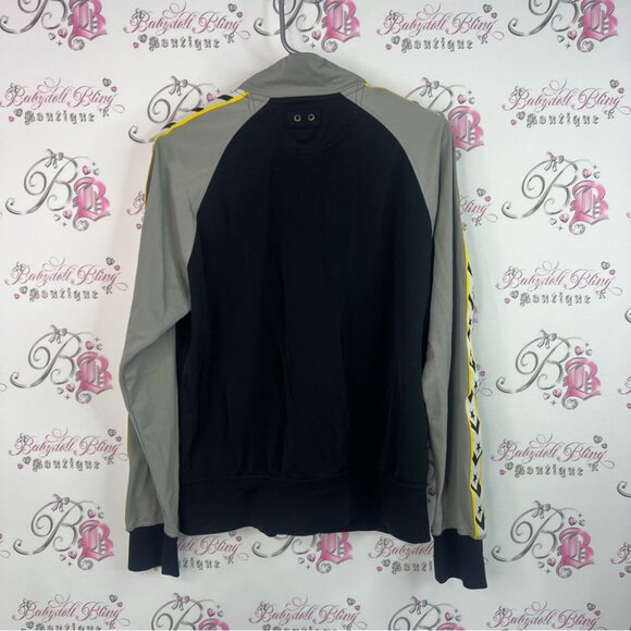 Converse sweater zip up Black and Gray Jacket with Yellow Accents - Picture 2 of 8